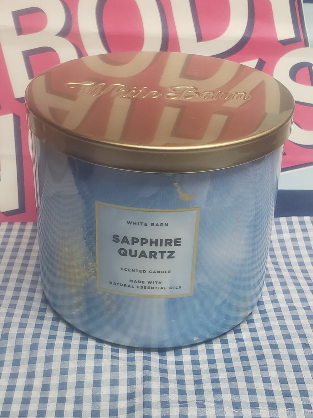 BBW White Barn Sapphire Quartz Large 3 Wick Candle Home Fragrance Decor